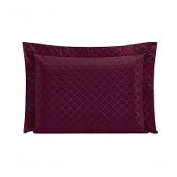 Porta Travesseiro Com Debrum Requinte Liso 01 Peça - Vinho - 1