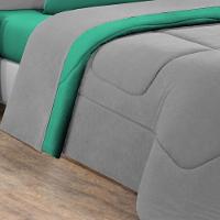 Kit Edredom + Jogo De Lençol Malha 100% Algodão Gran Moratta 7 Peças Queen - Cinza-verde Jade - 4