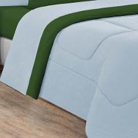 Kit Edredom + Jogo De Lençol Malha 100% Algodão 7 Peças King - Azul Bebê-verde Bandeira - 2