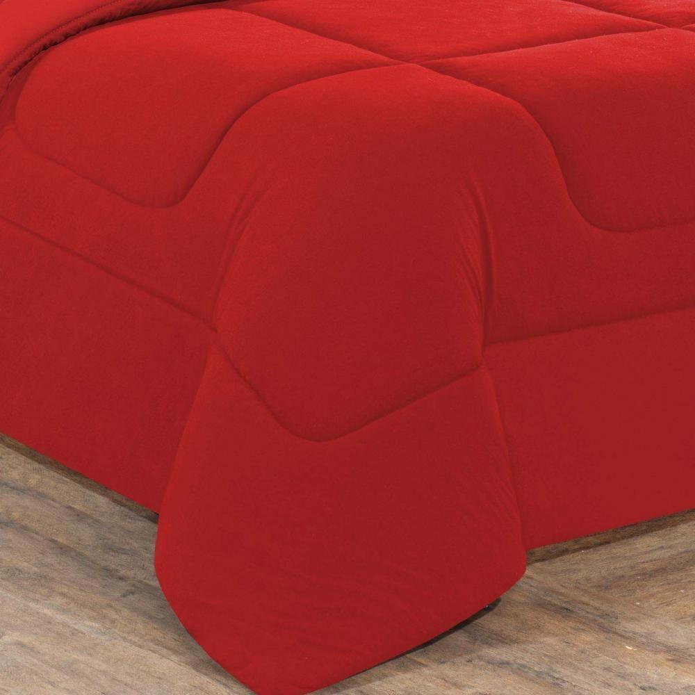 Kit Edredom Malha 100% Algodão Gran Moratta 3 Peças Casal - Vermelho-vermelho - 2