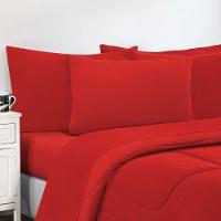 Kit Edredom Malha 100% Algodão Gran Moratta 3 Peças Casal - Vermelho-vermelho - 6