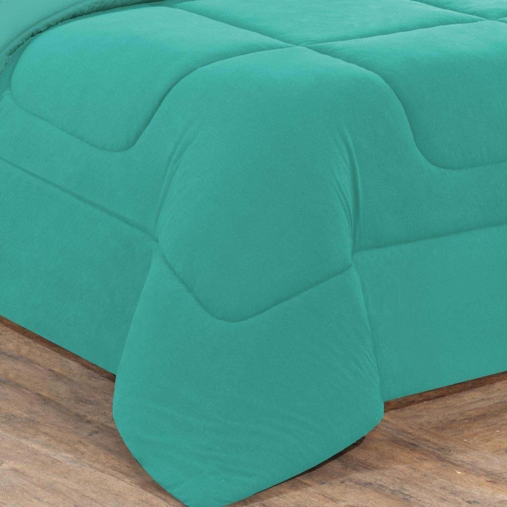Kit Edredom Malha 100% Algodão Gran Moratta 3 Peças Casal - Verde Jade-verde Jade - 2
