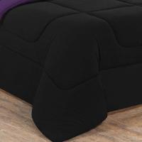 Kit Edredom Malha 100% Algodão Gran Moratta 3 Peças Casal - Preto-roxo