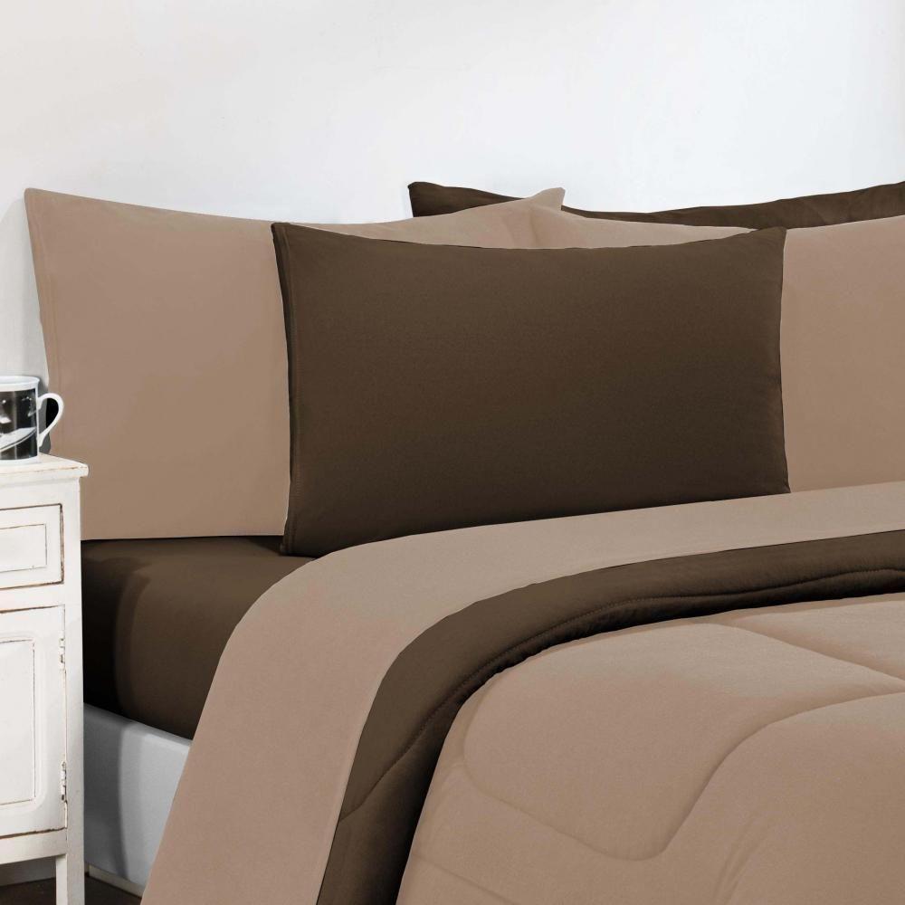 Kit Edredom Malha 100% Algodão Gran Moratta 2 Peças Solteiro - Avelã-marrom - 3
