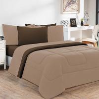 Kit Edredom Malha 100% Algodão Gran Moratta 2 Peças Solteiro - Avelã-marrom - 1