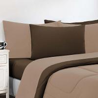 Kit Edredom Malha 100% Algodão Gran Moratta 2 Peças Solteiro - Avelã-marrom - 3