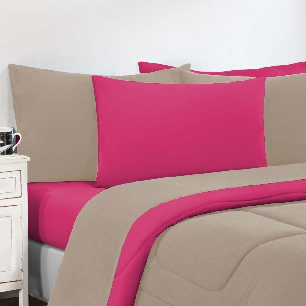 Kit Edredom Malha 100% Algodão Gran Moratta 2 Peças Solteiro - Avelã-pink - 2