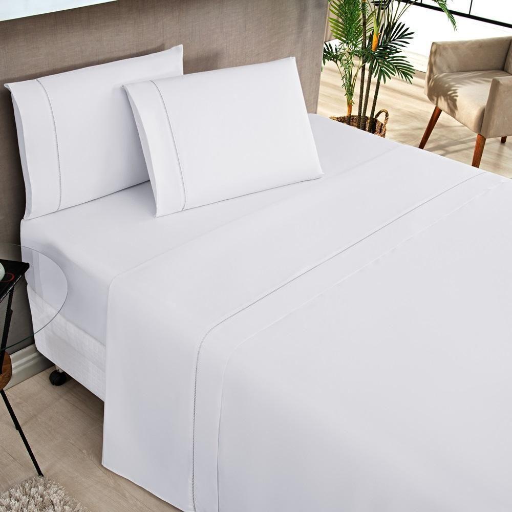 Jogo De Cama Queen Elegance 180 Fios 04 Peças - Branco - 2