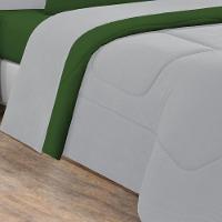 Kit Edredom + Jogo De Lençol Malha 100% Algodão 5 Peças Solteiro - Cinza-verde Bandeira - 3