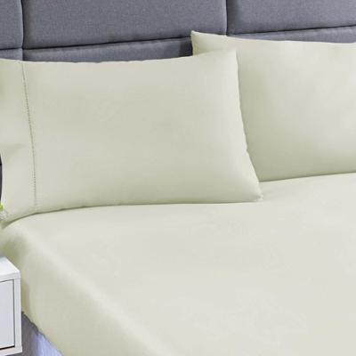Jogo Lençol 400 Fios Ponto Palito Cama King 3pçs Poliéster - Caqui