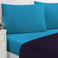 Jogo De Cama Malha Lençol 100% Algodão Gran Moratta 4 Peças King - Roxo-azul Turqueza - 1