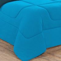 Kit Edredom + Jogo De Lençol Malha 100% Algodão 6 Peças Queen - Azul Petróleo-azul Turquesa