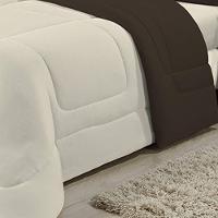 Edredom Dupla Face 100% Algodão Malha Queen Gran Moratta 01 Peça - Marrom- Palha - 12