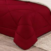 Kit Edredom + Jogo De Lençol Aconchego Look House Dupla Face Casal King 06 Peças - Vermelho E Palha - 7