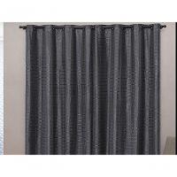 Cortina Blackout Pvc Com Tecido Voil Xadrez 2,80 M X 2,30 M - Preto - 1