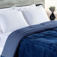 Coberdrom 100% Algodão Malha Com Manta Microfibra Queen 01 Peça - Marinho - 2