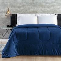 Coberdrom 100% Algodão Malha Com Manta Microfibra Queen 01 Peça - Marinho - 3