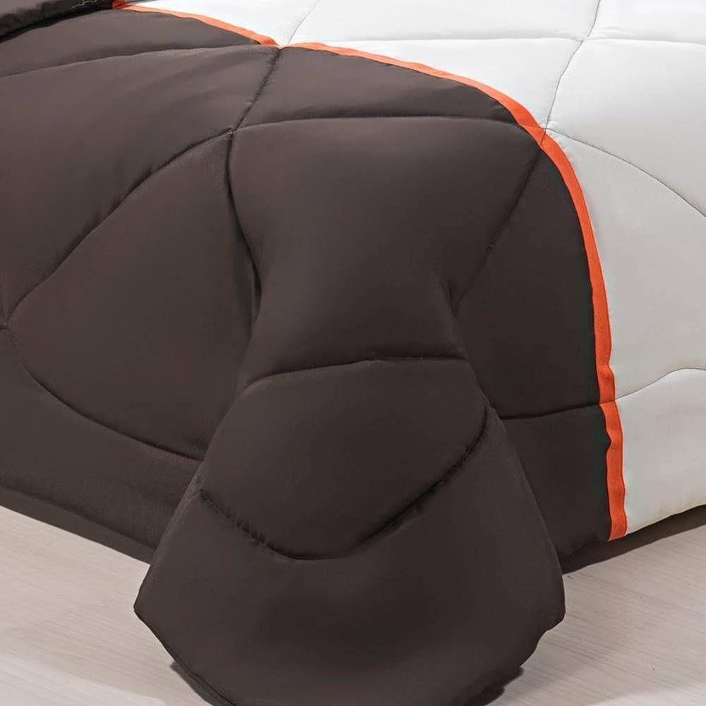 Enxoval Edredom + Jogo De Cama Queen Aconchego Premium 06 Peças - Marrom- Palha - 7