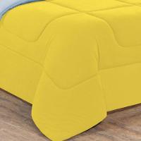 Kit Edredom + Jogo De Lençol Malha 100% Algodão Gran Moratta 5 Peças Solteiro - Amarelo-azul Bebê - 3