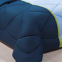 Enxoval Edredom + Jogo De Cama Queen Aconchego Premium 06 Peças - Azul- Marinho - 7