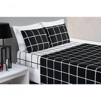 Jogo De Cama Com Lençol De Cima 200 Fios Austin King 04 Peças - Preto - 1
