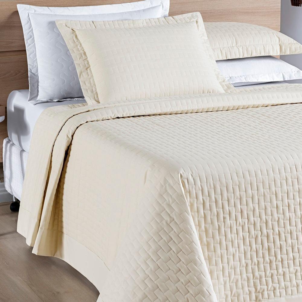 Cobre Leito Madri Percal 200 Fios 100% Algodão Queen 03 Peças - Palha - 6