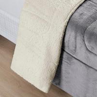 Coberdrom Sherpa E Flannel Everest Queen Manta Alta 150g 01 Peça - Cinza - 3