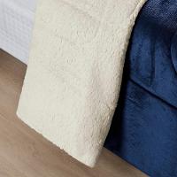 Coberdrom Sherpa E Flannel Everest Solteiro Manta Alta 150g 01 Peça - Marinho - 3