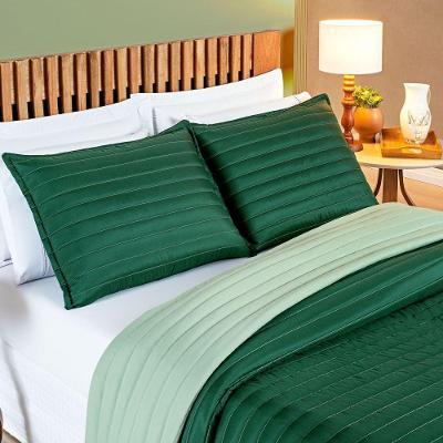 Cobre Leito 200 Fios Dupla Face King Colors 03 Peças - Esmeralda - Verde