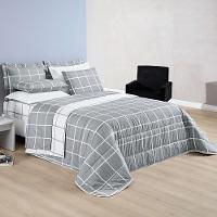 Cobre Leito 200 Fios Dupla Face King Austin 03 Peças - Cinza - 1