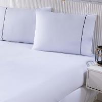 Jogo De Cama Lençol 100% Algodão Percal 150 Fios King Gran Moratta 3 Peças - Branco E Cinza