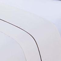 Jogo De Cama Lençol 100% Algodão Percal 150 Fios King Gran Moratta 4 Peças - Branco E Palha - 6