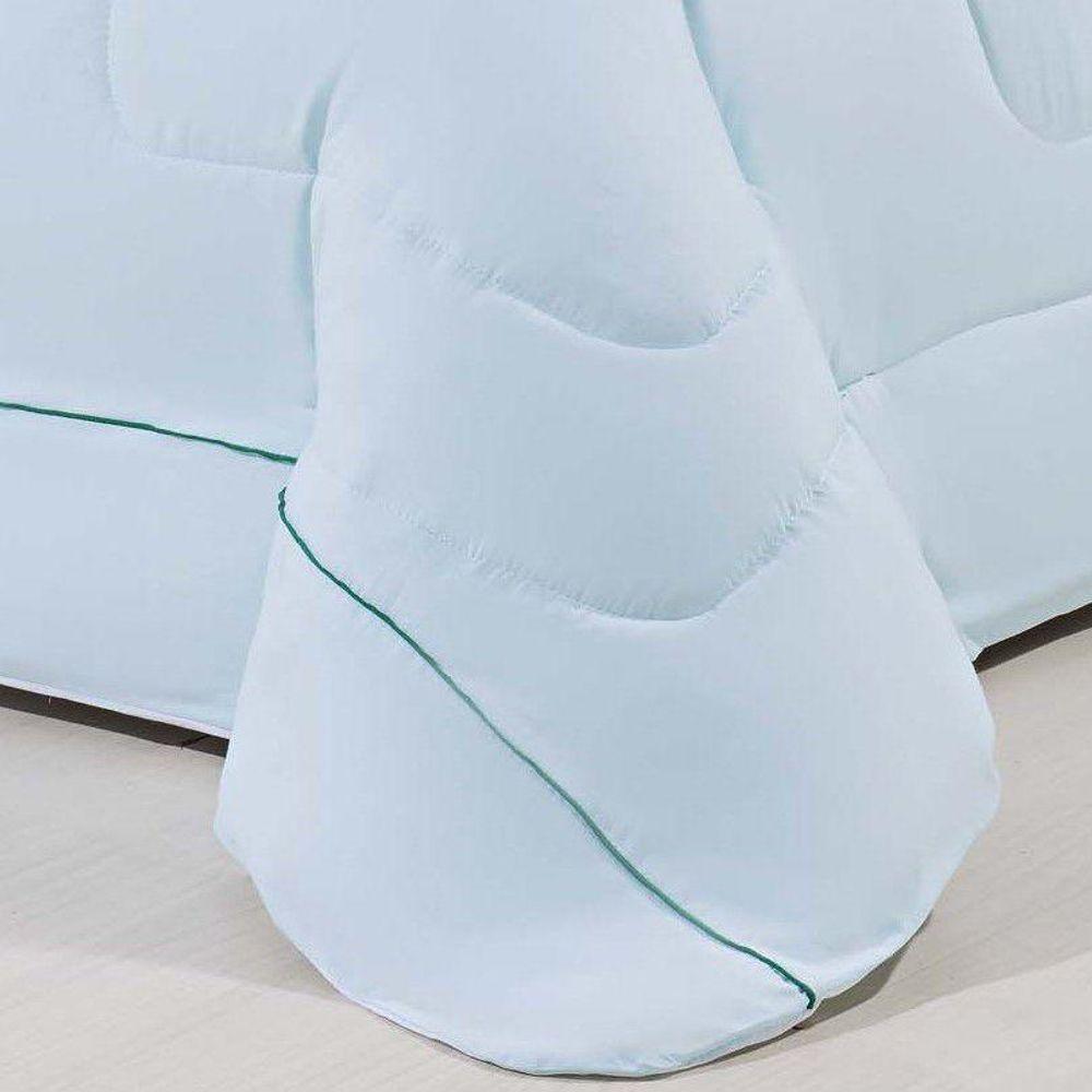 Edredom 100% Algodão Percal 150 Fios Dupla Face King Gran Moratta 1 Peça - Verde-branco - 7