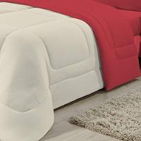 Edredom Dupla Face 100% Algodão Malha Queen Gran Moratta 01 Peça - Palha- Vermelho