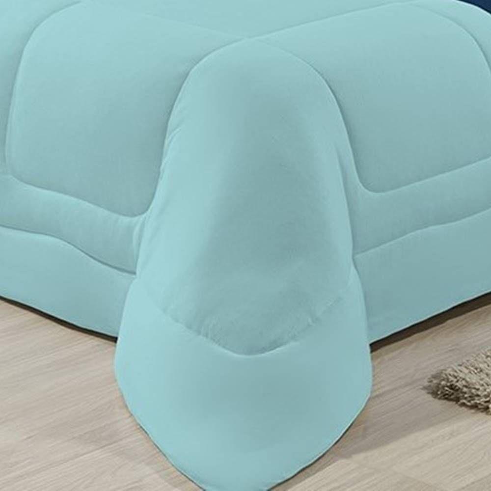 Edredom Dupla Face 100% Algodão Malha Solteiro Gran Moratta 01 Peça - Azul-marinho - 11