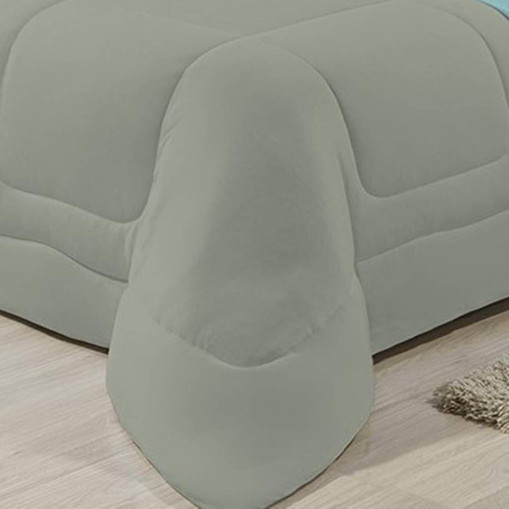 Edredom Dupla Face 100% Algodão Malha King Gran Moratta 01 Peça - Azul- Cinza - 4