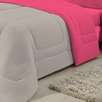 Edredom Dupla Face 100% Algodão Malha King Gran Moratta 01 Peça - Caqui- Pink