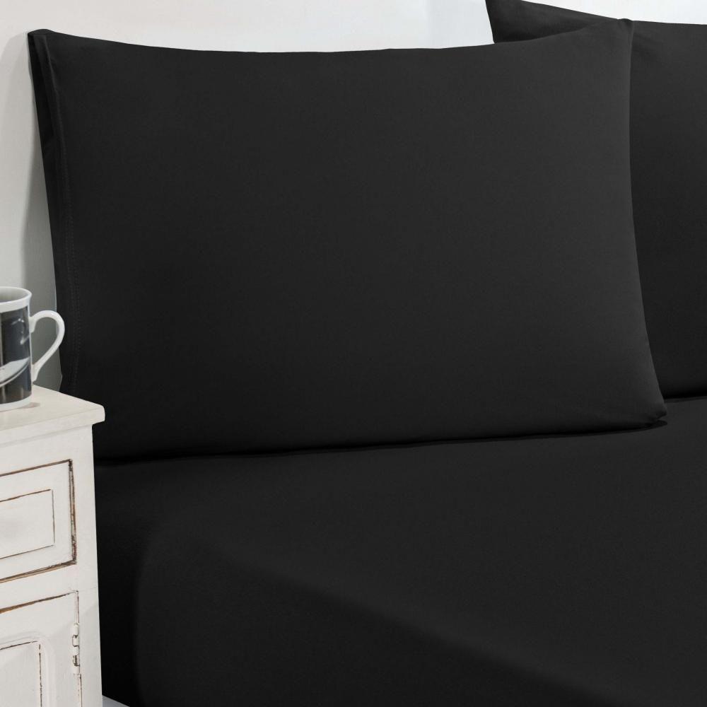 Jogo De Cama Malha Lençol 100% Algodão Gran Moratta 2 Peças Solteiro - Preto - 1