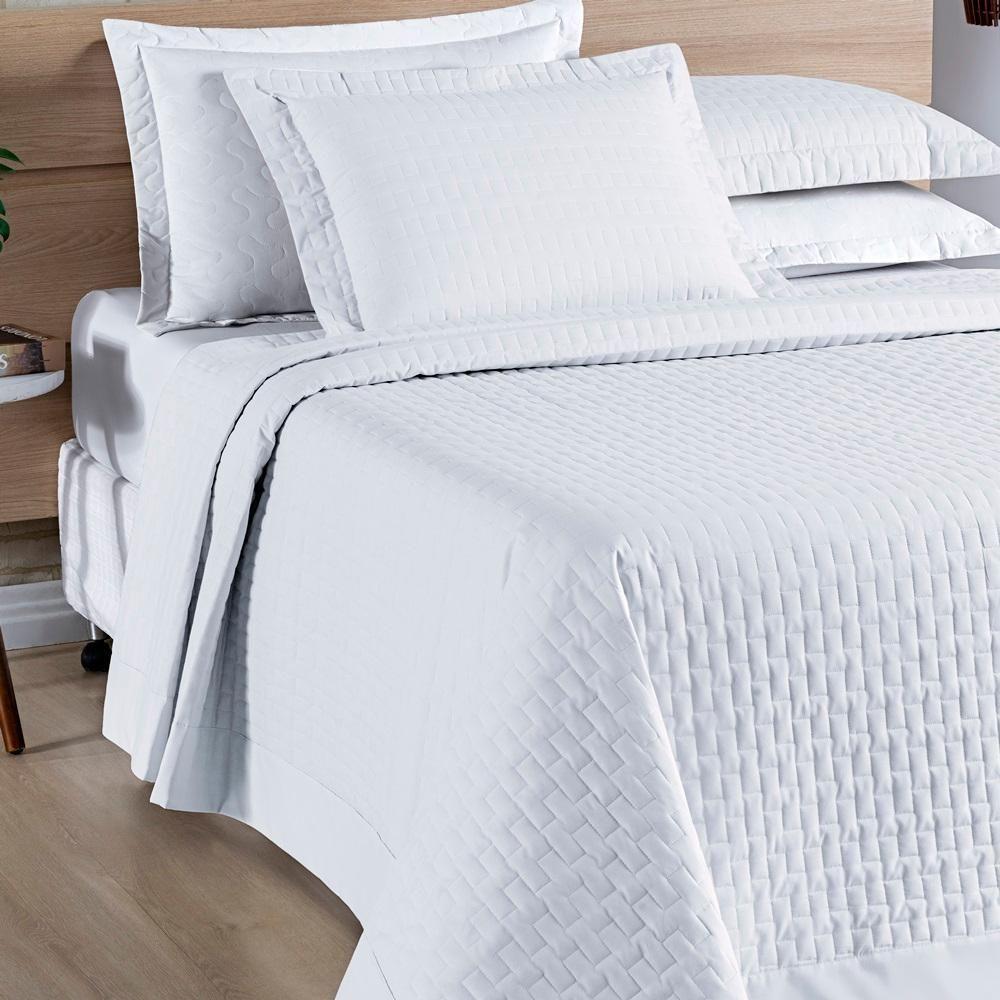 Cobre Leito Madri Percal 200 Fios 100% Algodão Queen 03 Peças - Branco - 6