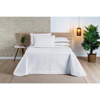 Cobre Leito Madri Percal 200 Fios 100% Algodão Queen 03 Peças - Branco