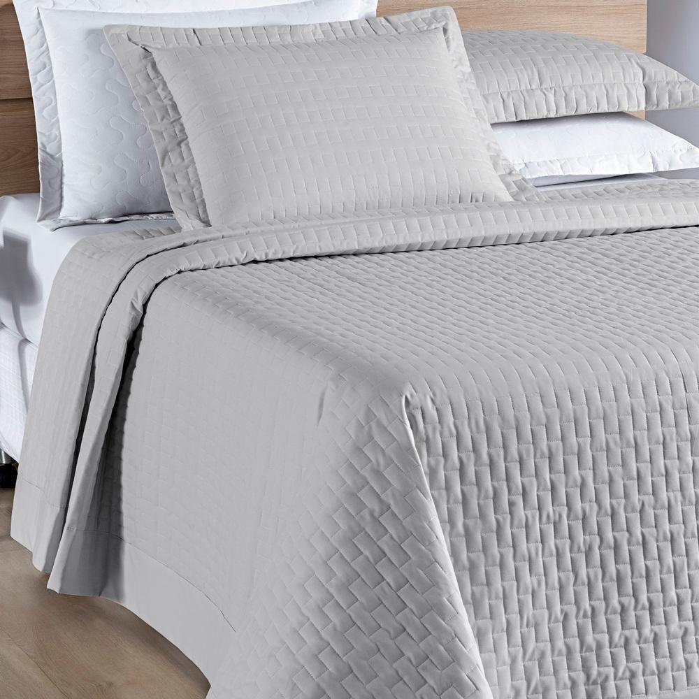 Cobre Leito Madri Percal 200 Fios 100% Algodão King 03 Peças - Cinza - 2