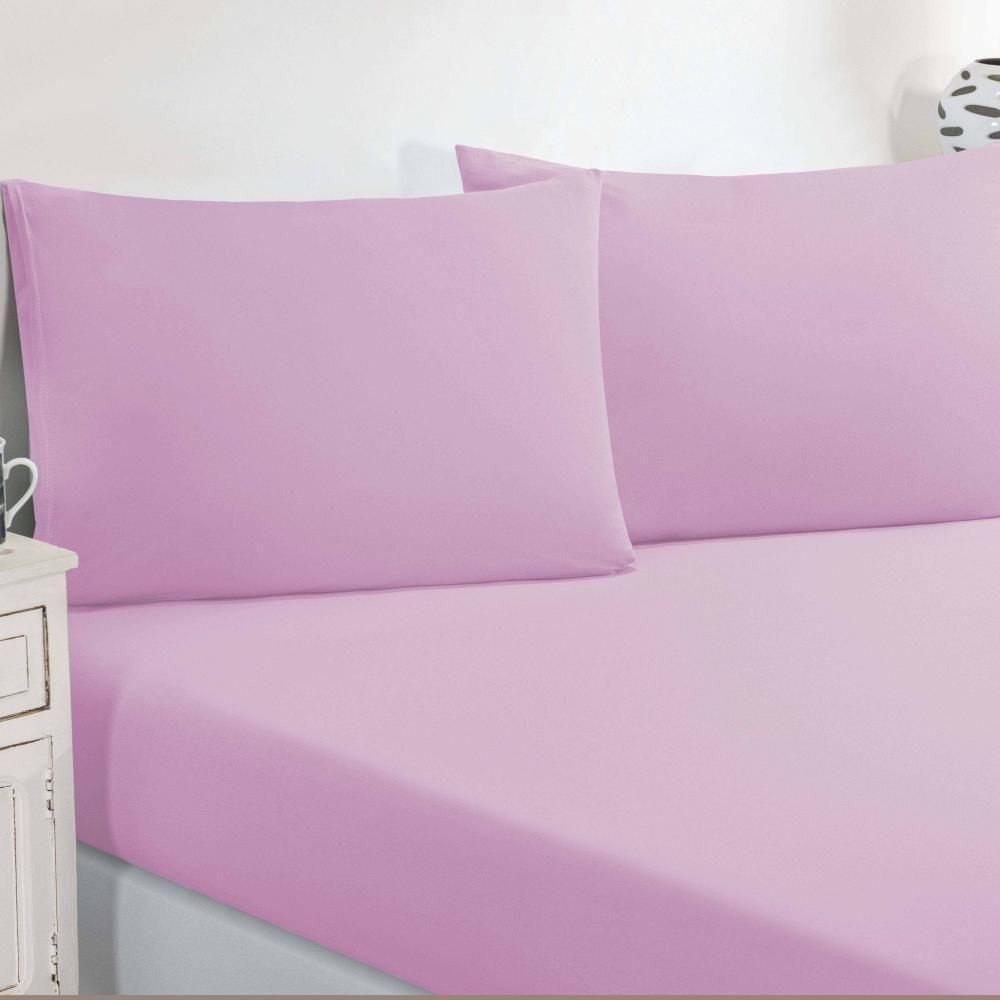 Jogo De Cama Malha Lençol 100% Algodão Gran Moratta 2 Peças Solteiro - Rosa Bebê - 2