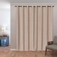 Cortina Blackout Pvc Com Tecido Voil Xadrez 2,80 M X 2,30 M - Avelã - 3