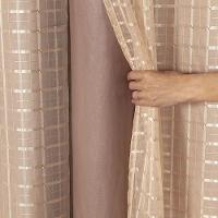 Cortina Blackout Pvc Com Tecido Voil Xadrez 2,80 M X 2,30 M - Avelã - 7