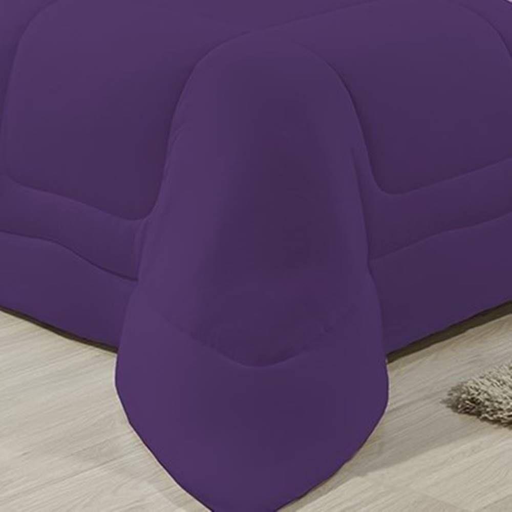 Edredom Dupla Face 100% Algodão Malha Casal Gran Moratta 01 Peça - Roxo- Lilas - 6