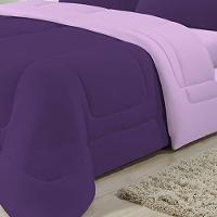 Edredom Dupla Face 100% Algodão Malha Casal Gran Moratta 01 Peça - Roxo- Lilas - 5