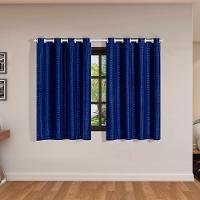 Cortina Blackout Pvc Com Tecido Voil Xadrez 2,80 M X 1,60 M - Marinho - 1