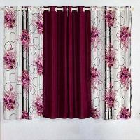 Cortina Isabela Estampada 2m - Floral Vinho - 3