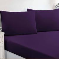 Jogo De Cama Malha Lençol 100% Algodão Gran Moratta 2 Peças Solteiro - Roxo