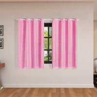 Cortina Blackout Pvc Com Tecido Voil Xadrez 2,00 M X 1,40 M - Rosa - 1